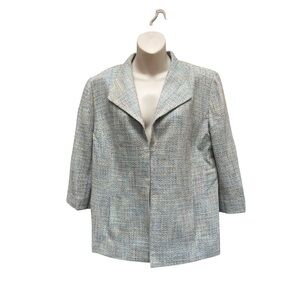 Classiques Entier Atelier XL Tweed Blazer Jacket Neutral Wool Blend Career Chic
